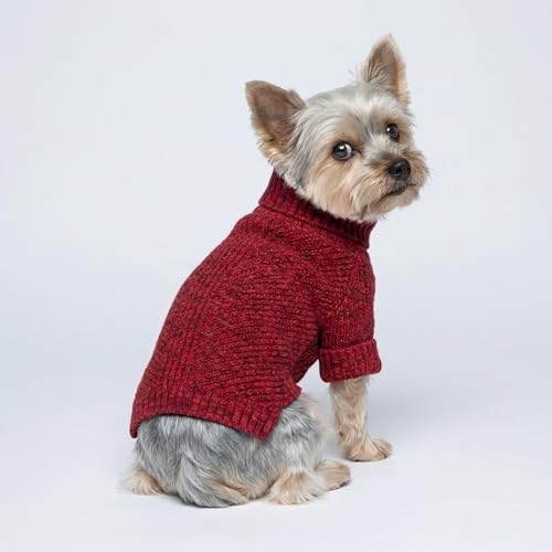 Knitted Turtleneck Dog Sweater (X-Large / Burgundy Red)