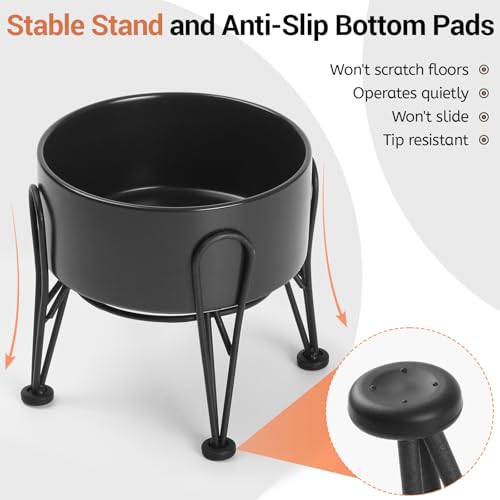Elevated Dog Bowls (Black / 7.6 Cups | 2 Pack | For Large Dogs)