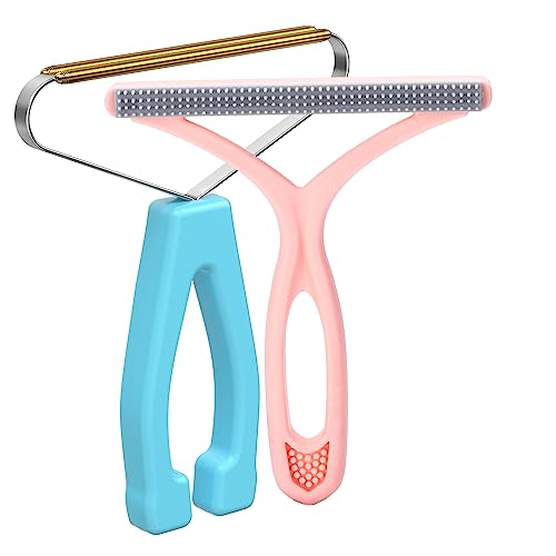 Pet Hair Remover Carpet Rake (Blue and Pink)