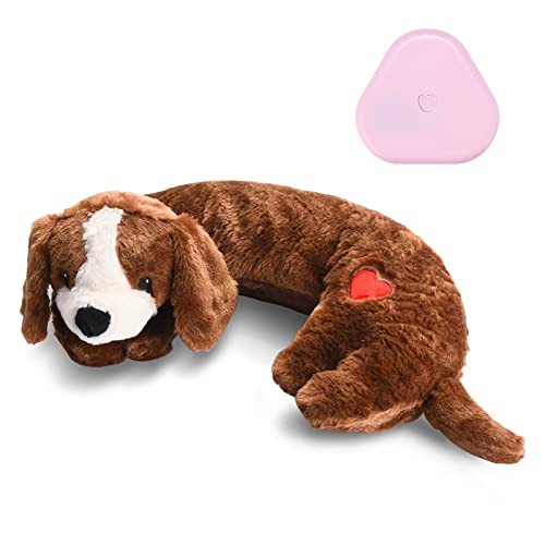 Heartbeat Toy Puppy Heartbeat Stuffed Animal Heartbeat Plush Toy for Puppy (Dark Brown)