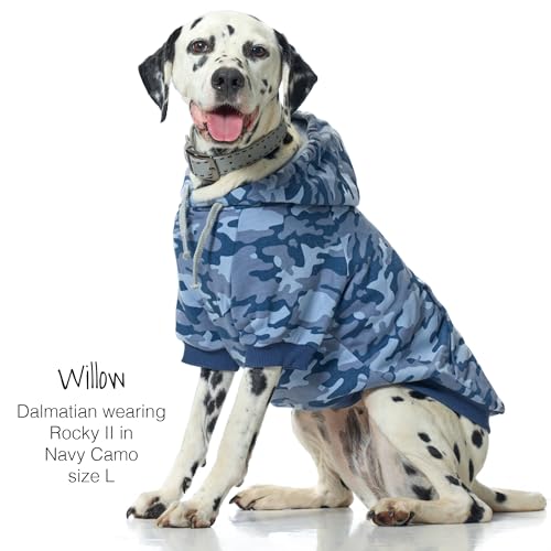 Rocky II Dog Hoodie (Navy Camo / Medium (20-45 lbs))