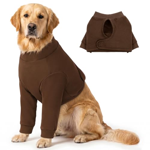 Dog Surgery Recovery Sleeve for Front Leg (X-Large / Brown)