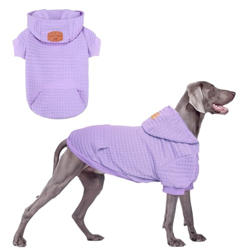Dog Hoodies Sweater for Large Dogs (Purple / 2XL (Back: 27",Chest: 35.5", Neck: 25"))