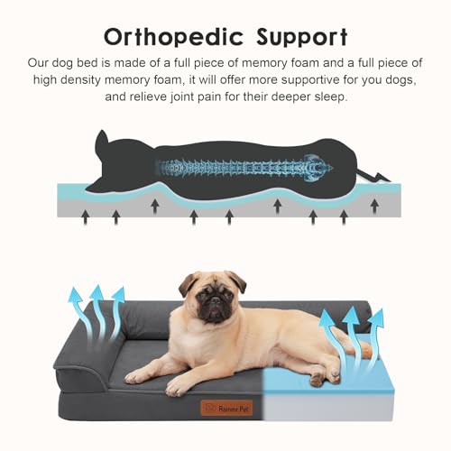 Microsuede Dog Bed for Small & Medium Dogs (Microsuede Style-Dark Grey / S(30"x20"x3"))