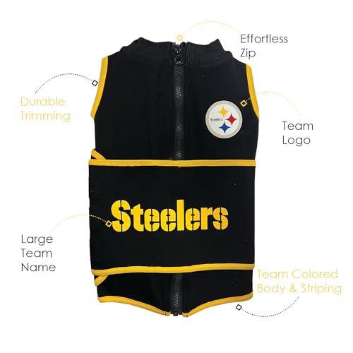 NFL Pittsburgh Steelers Dog Anxiety Shirt Calming Soothing Solution Vest for Dogs (Pittsburgh Steelers / Small)