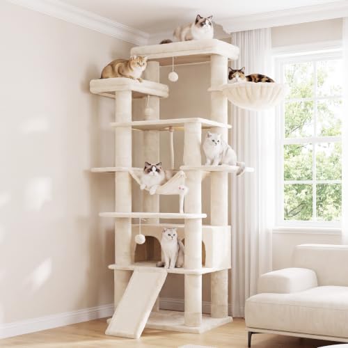 Tall Cat Tree 78 (Beige / 70 inch)
