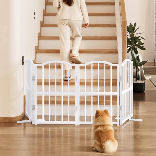 Dog Gate Indoor (White / 4 Panel-23.62''H, Up to 63''W)