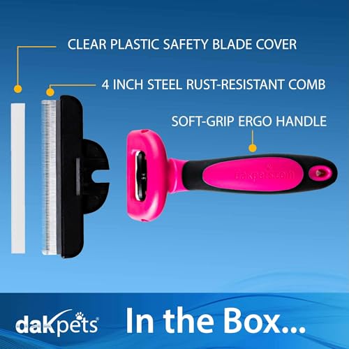 Stainless Steel Pet Deshedding Tool (Pink)