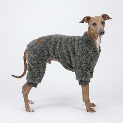 Turtleneck Fleece Dog Sweater Pajamas (Medium / Gray)