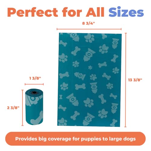 Poop Bags for Dogs (Turquoise / 240 Bags)