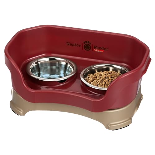 Feeder Deluxe for Cats (Cat with Standard Bowl / Cranberry)
