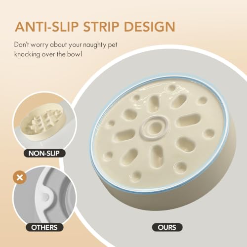 Elevated Slow Feeder Dog Bowls (Light Yellow)