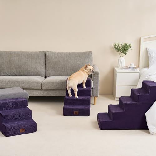 Dog Stairs for High Bed 22.5" H (Purple / Standard 15.7" x 30" x 22.5")