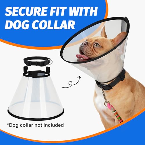 Dog Cone Collar to Stop Licking (White / L(Neck: 14.0~17.5"))