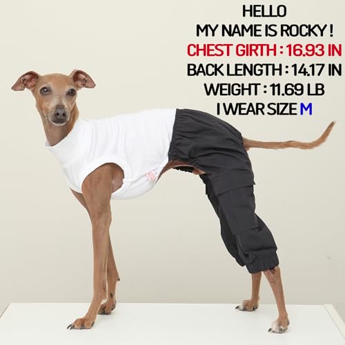 D Doggy Star Italian Greyhound Clothes Cargo Pants Onesie Outfit Whippet for Dog Coat (3XL / Navy Cargo)
