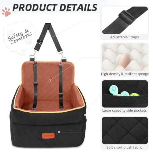Small Dog Car Seat (Black+brown)