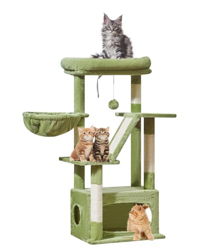 Cat Tree 38.5In Cat Tower for Indoor Cats (Green / 38.5 Inches)