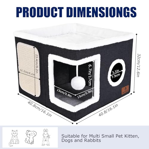Cat Beds for Indoor Cats (Dark Grey / Single)