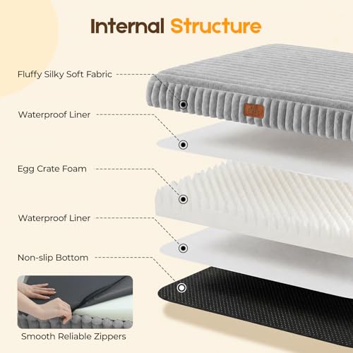 Orthopedic Dog Bed for XL Dog (Grey / 42"x30"x4")