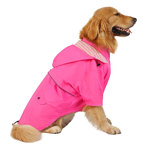 Premium 2 Layer Zip Dog Raincoat Poncho w (XXX-Large / Pink)