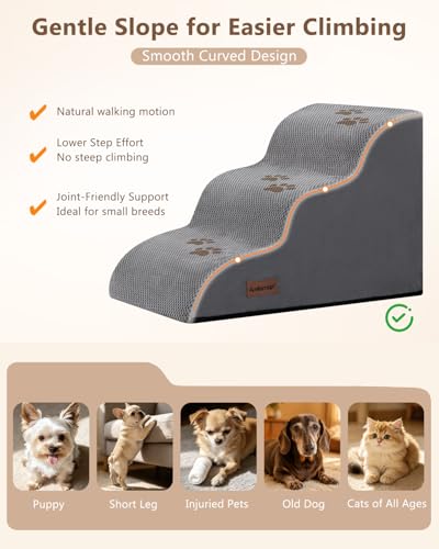 Dog Stairs for Small Dogs (Grey)