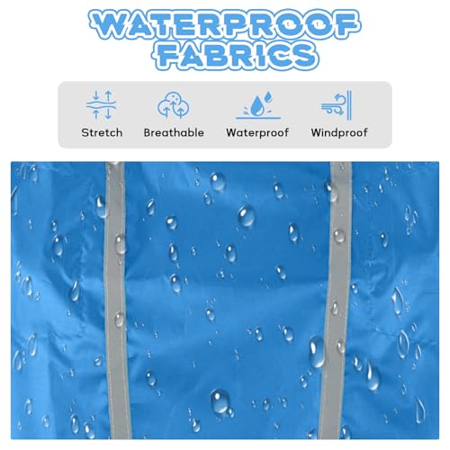 Blue Dog Raincoat with Reflective Strip Hoodie (XL / Blue)