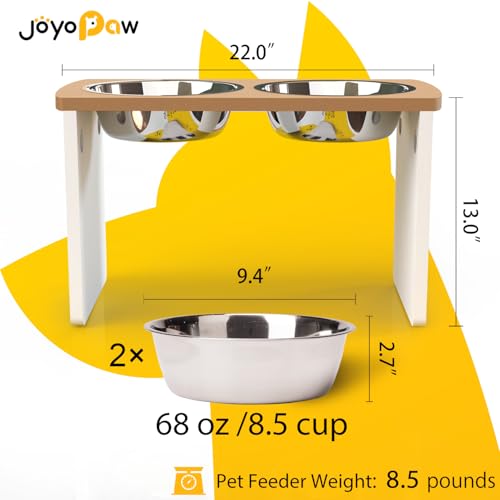Elevated Dog Bowls (Teak - White / X Large: 13'' Tall-68 oz Bowl)