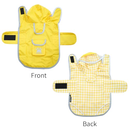 Dog Raincoat Reversible (Yellow / X-Large(37-55lb))