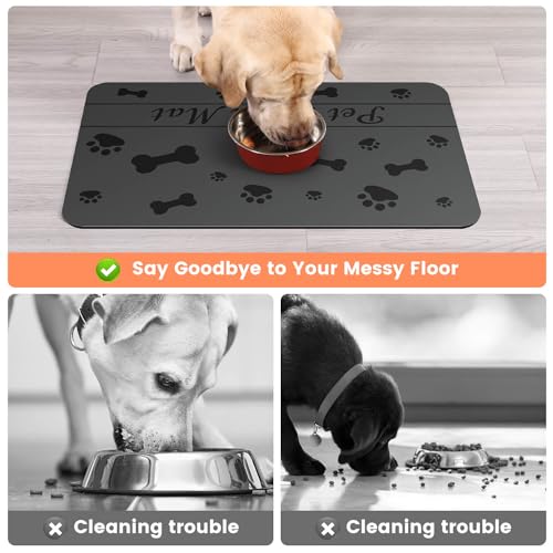 Pet Feeding Mat (Bones / 20"L x 12"W)