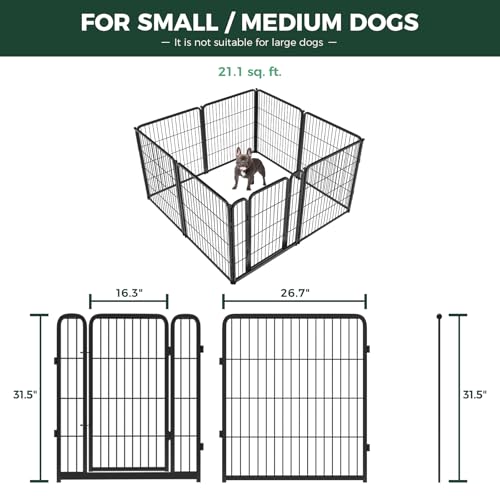 Homeplus Indoor Dog Playpen with Camera Mount (Black / 32"H)