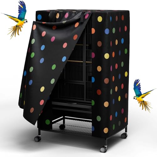 Ultra Blackout Birdcage Cover (Polka Dot / 26.0"L x 19.0"W x 40.0"H)