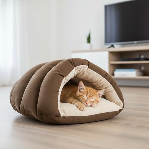 Sleep Zone Cuddle Cave Pet Bed (Brown)