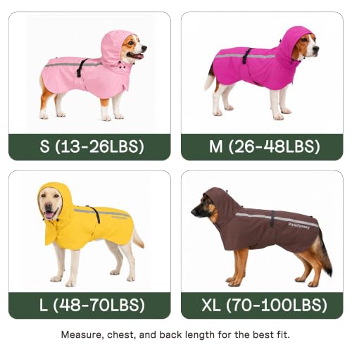 Stretch Fabric Dog Raincoat with Hood (Hot Pink / Medium)