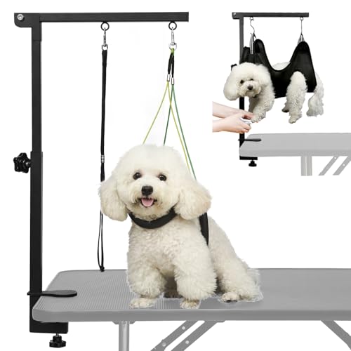 Adjustable Dog Grooming Arm with Clamp Dog Grooming Hammock and Loop Noose
