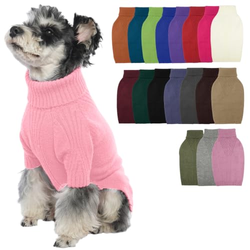 Turtleneck Dog Sweater (Pink / Medium)