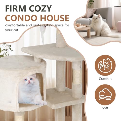 36" Cat Tree Tower (Beige)