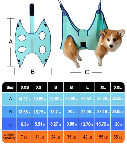 Dog Grooming Hammock (Large 42 LB Max/Turquoise)