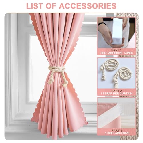 Self Adhesive Curtains (59"W x 71"L (Pack of 1) / Pink)