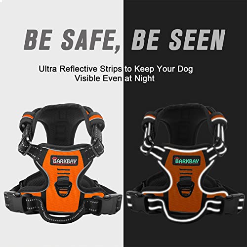 Dog Harness No Pull for Medium Sized Dog Front Back Clips (Medium(Chest:22.5-28") / Orange)
