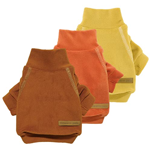 3 Pack Classic Fleece Dog Sweater (Large / Orange-Yellow-Coffee)