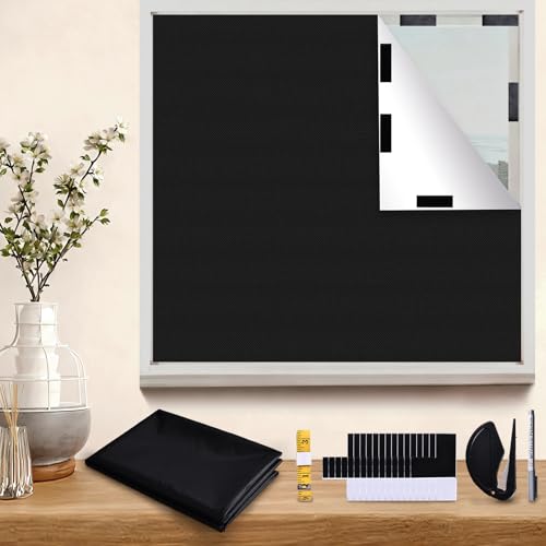 Temporary Blackout Window Cover (58'' x 39'' (Pack of 1) / Black)