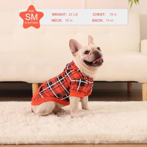 Plaid Dog Hoodie (Small / Orange)