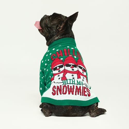 Chillin with My Snowmies Dog Ugly Christmas Sweater (Small / Snowmies)
