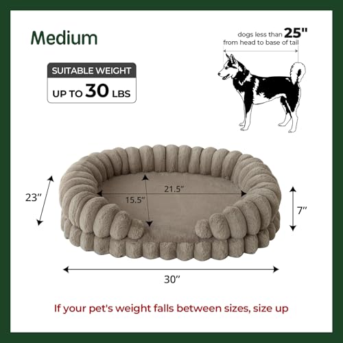 Calming Dog Bed for Medium Sized Dogs (Oatmeal / Medium)