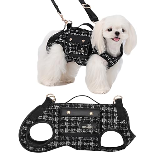 Dog Lift Harness Dog Carrier Sling for Small Dogs & Cats (Medium(8-13 LBS) / 2.0 Black)