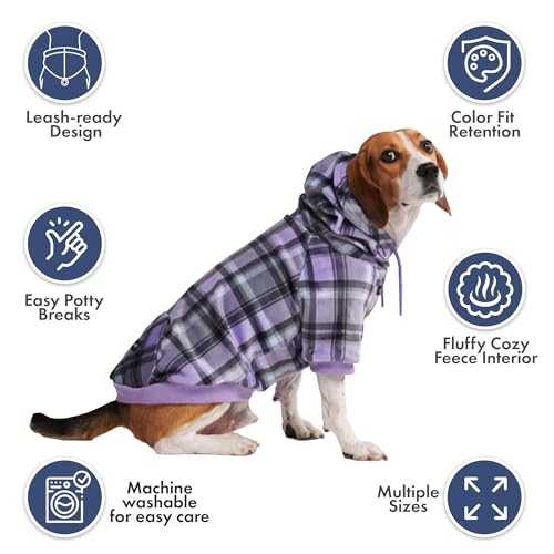 Dog Hoodie Buttery (Purple Plaid / 5XL)