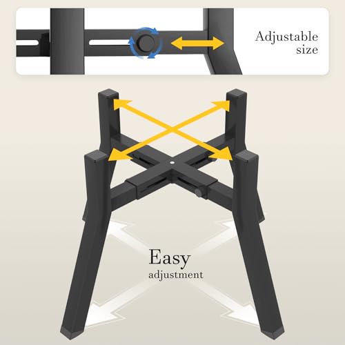 Dog Bowl Stand for Medium & Large Dogs (Height: 11", Width: 7-10.6" / Black, 4-Legs, 11H-Square)