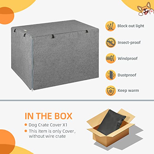 Dog Crate Cover (Grey / 48 Inch)