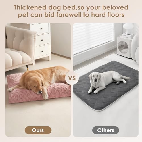 Washable Dog Beds for Small Dogs (Pink / 23" x 18"x 3")