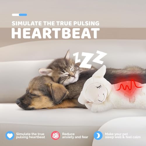 Heartbeat Dog Toy for Puppy (Beige Sheep)
